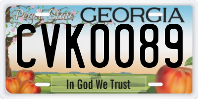 GA license plate CVK0089