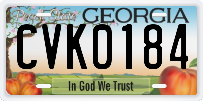 GA license plate CVK0184