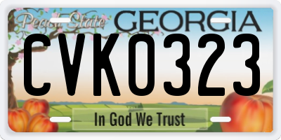 GA license plate CVK0323