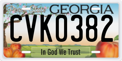 GA license plate CVK0382