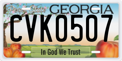 GA license plate CVK0507