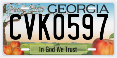GA license plate CVK0597