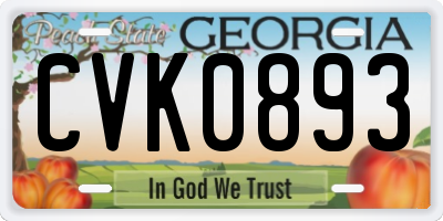 GA license plate CVK0893