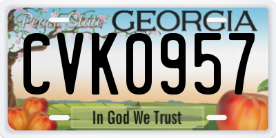 GA license plate CVK0957
