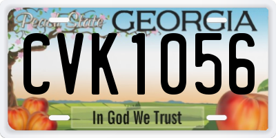 GA license plate CVK1056