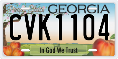 GA license plate CVK1104