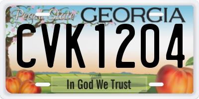 GA license plate CVK1204