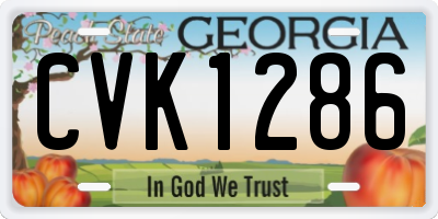GA license plate CVK1286