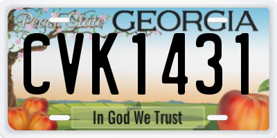 GA license plate CVK1431