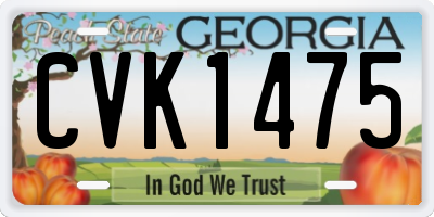 GA license plate CVK1475