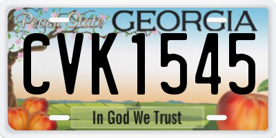 GA license plate CVK1545