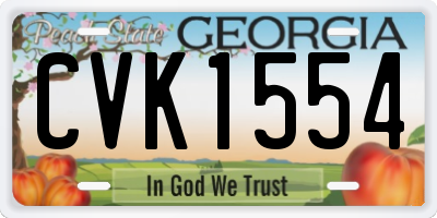 GA license plate CVK1554