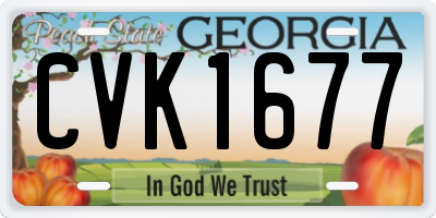 GA license plate CVK1677
