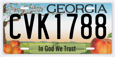 GA license plate CVK1788