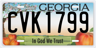 GA license plate CVK1799