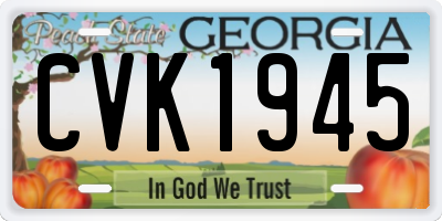 GA license plate CVK1945
