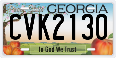 GA license plate CVK2130