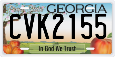 GA license plate CVK2155