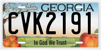 GA license plate CVK2191