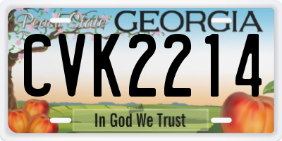 GA license plate CVK2214