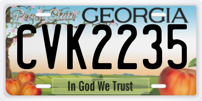 GA license plate CVK2235