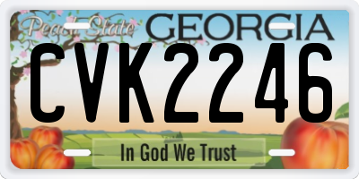 GA license plate CVK2246