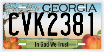 GA license plate CVK2381