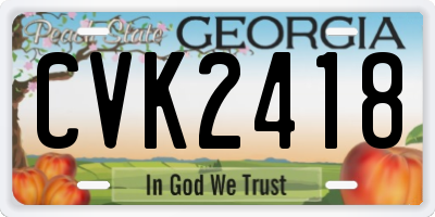 GA license plate CVK2418