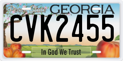 GA license plate CVK2455