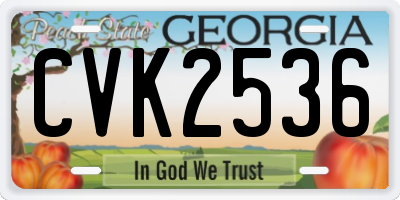 GA license plate CVK2536
