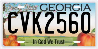 GA license plate CVK2560