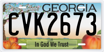 GA license plate CVK2673