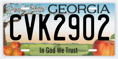 GA license plate CVK2902