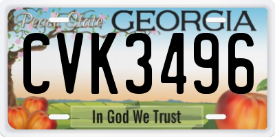 GA license plate CVK3496