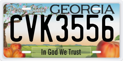 GA license plate CVK3556