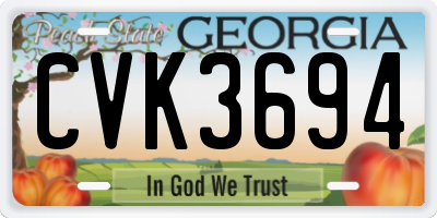 GA license plate CVK3694
