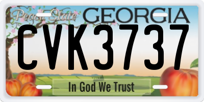 GA license plate CVK3737
