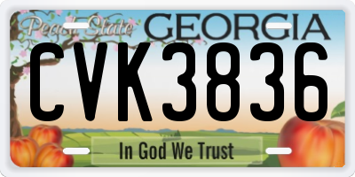 GA license plate CVK3836