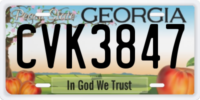 GA license plate CVK3847