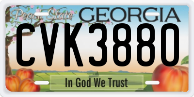 GA license plate CVK3880