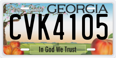 GA license plate CVK4105