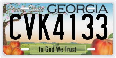 GA license plate CVK4133