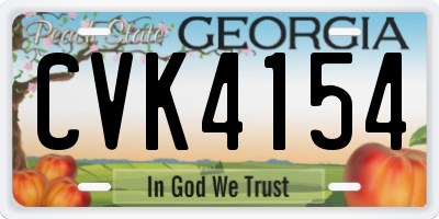 GA license plate CVK4154