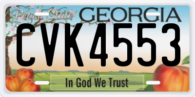 GA license plate CVK4553