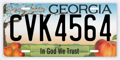 GA license plate CVK4564