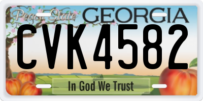 GA license plate CVK4582