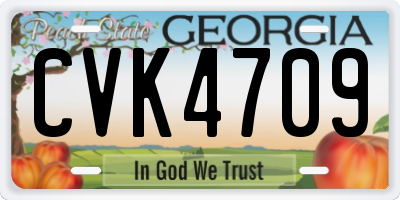 GA license plate CVK4709