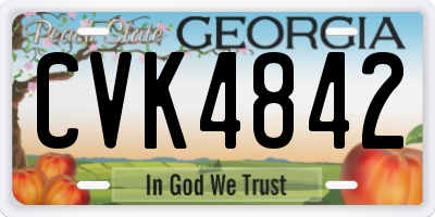 GA license plate CVK4842