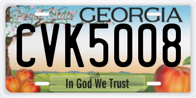 GA license plate CVK5008