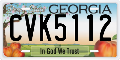 GA license plate CVK5112